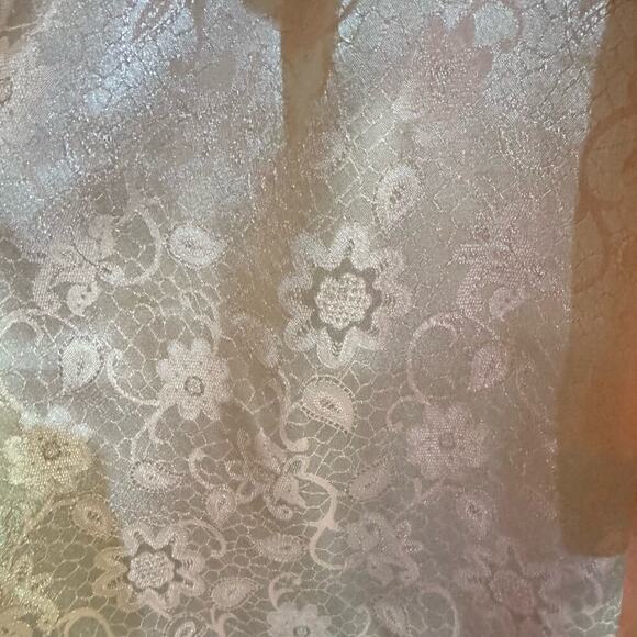 Vintage NATORI Floral Short Robe Lace Satin SIZE LARGE Pink 80s 90s - Picture 5 of 7